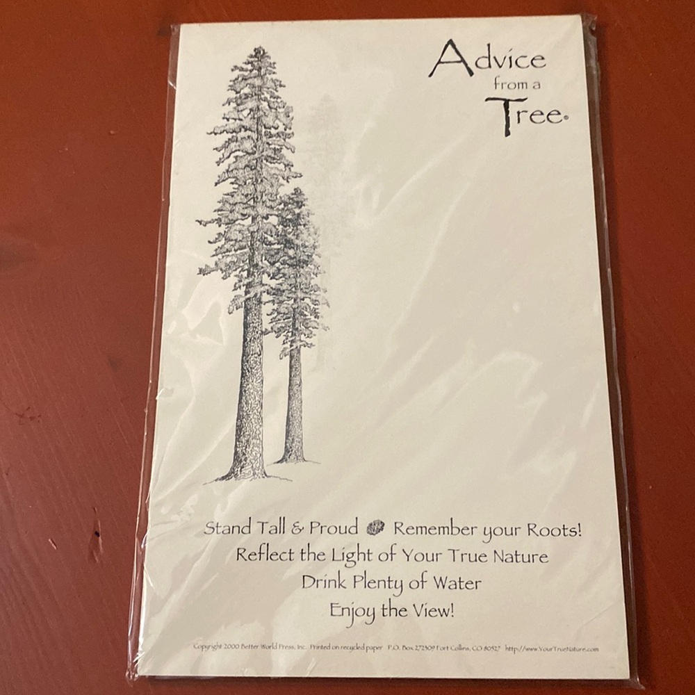 New Advice from a tree stationery Notepad